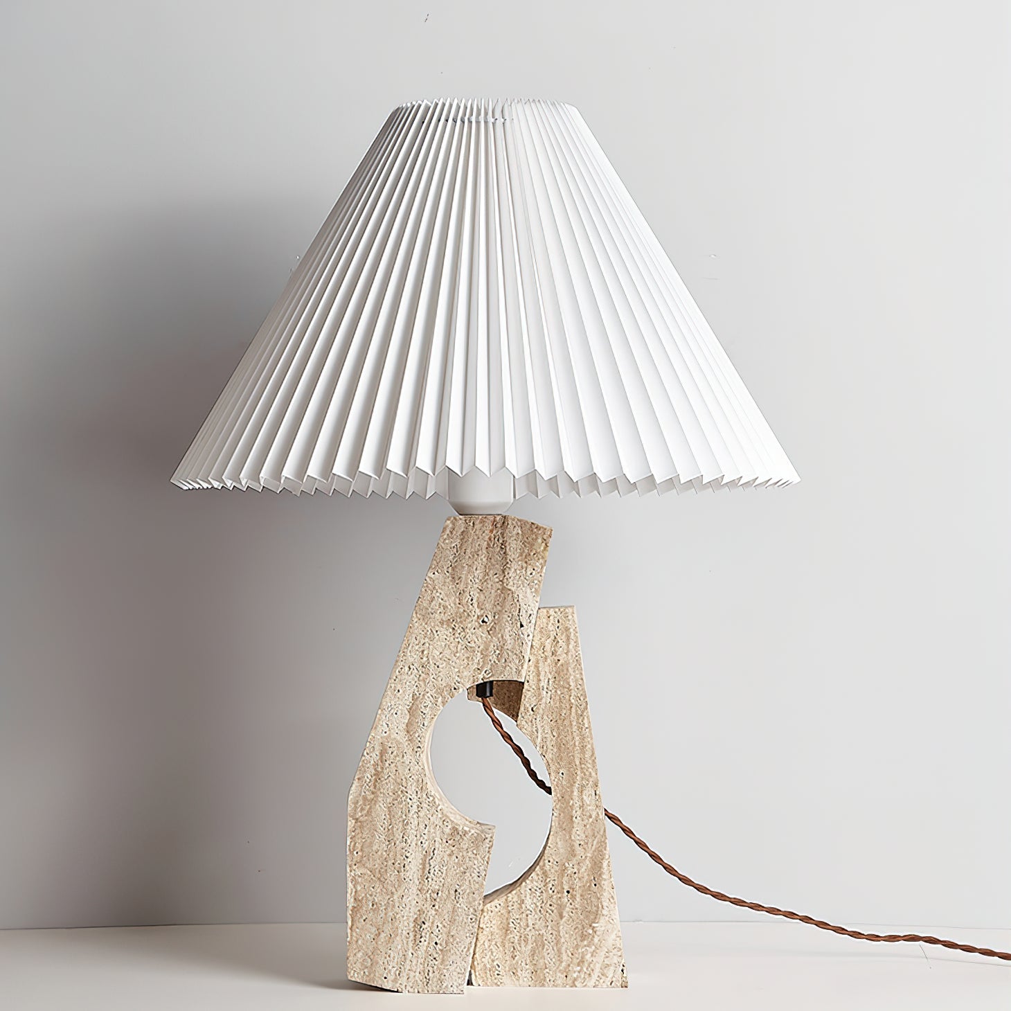 Dublo Travertine Table Lamp