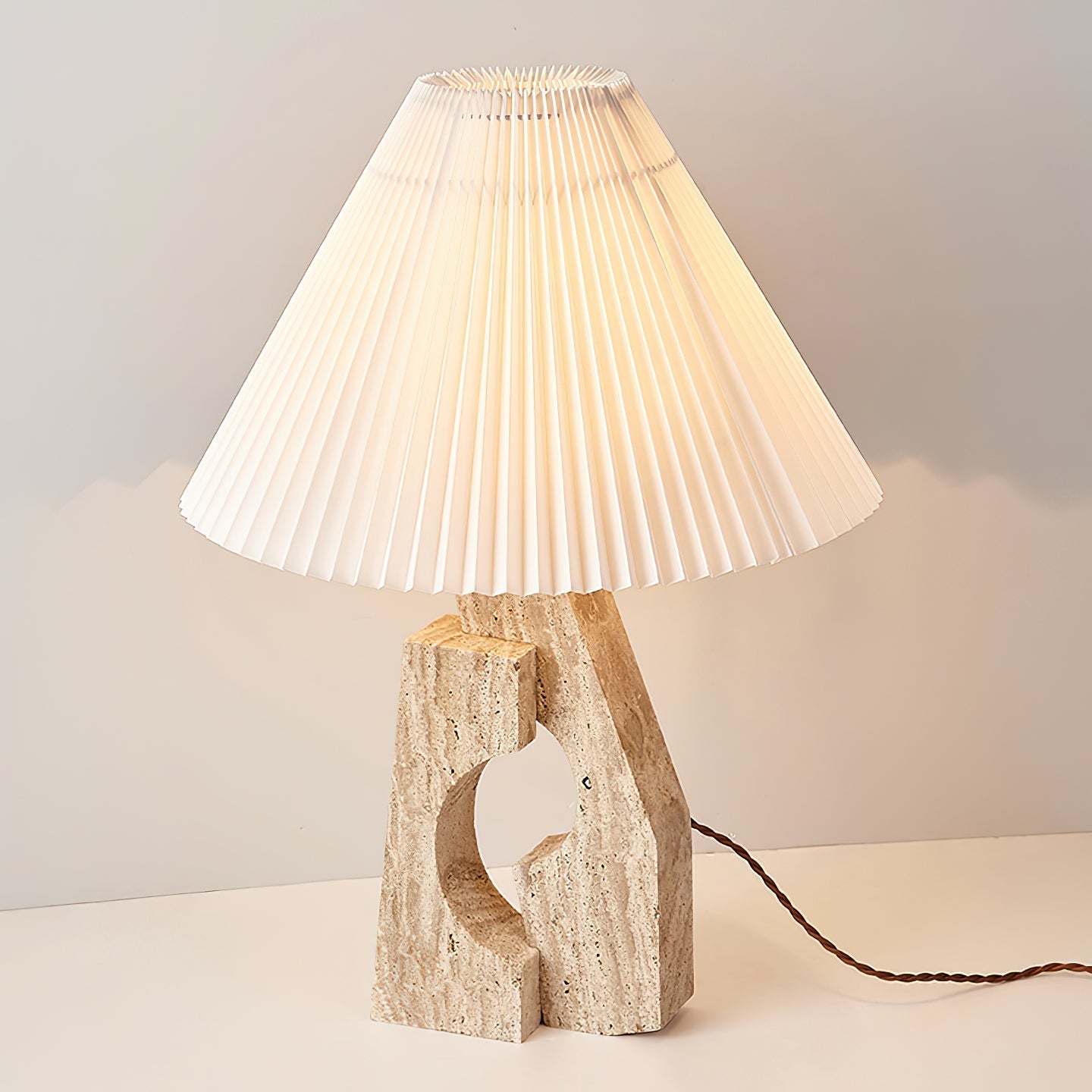Dublo Travertine Table Lamp