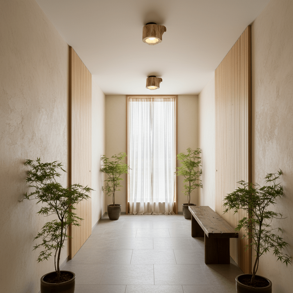 Wood Log Japandi Style Ceiling Light