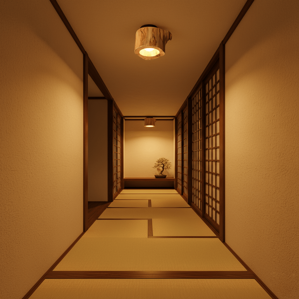Wood Log Japandi Style Ceiling Light