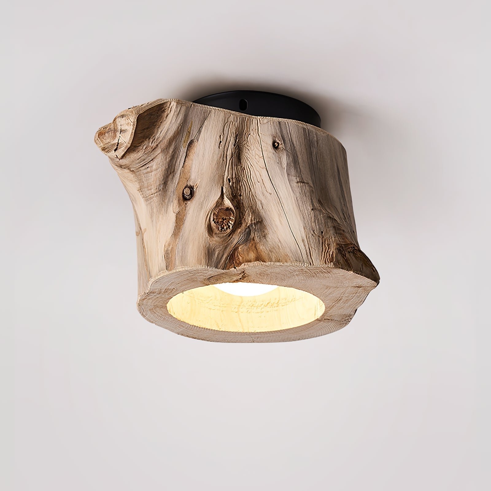 Wood Log Japandi Style Ceiling Light