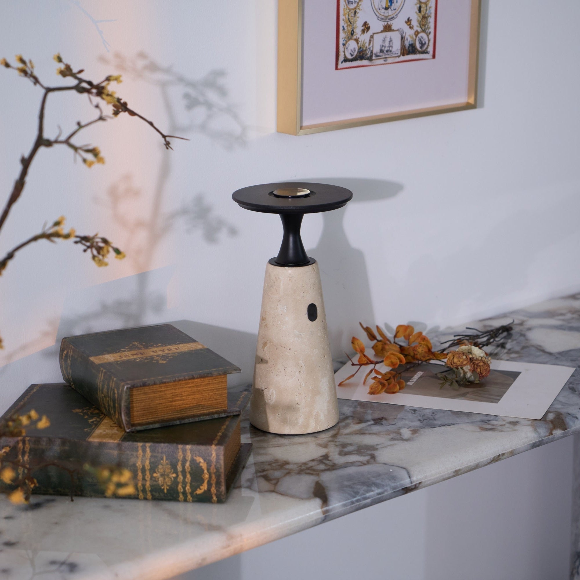 Terchas Rechargeable Natural Stone Table Lamp