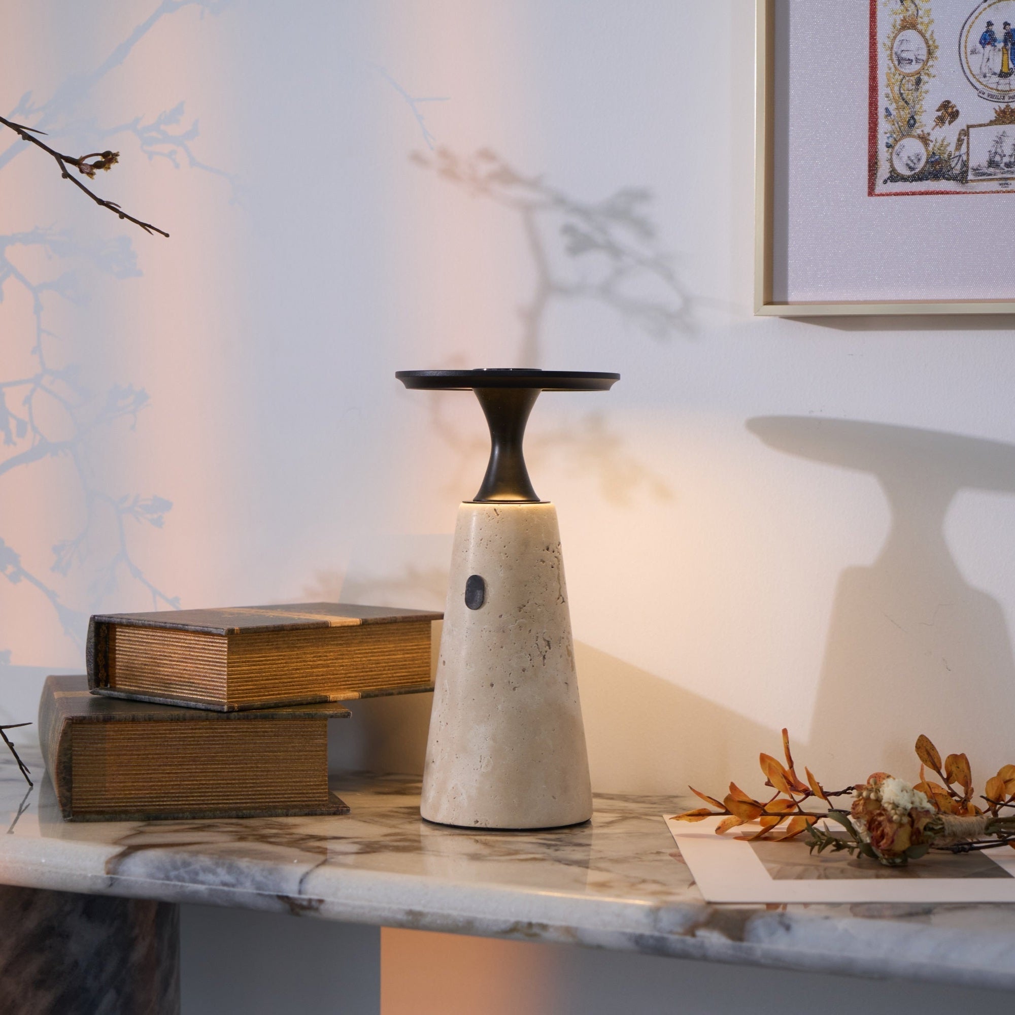 Terchas Rechargeable Natural Stone Table Lamp