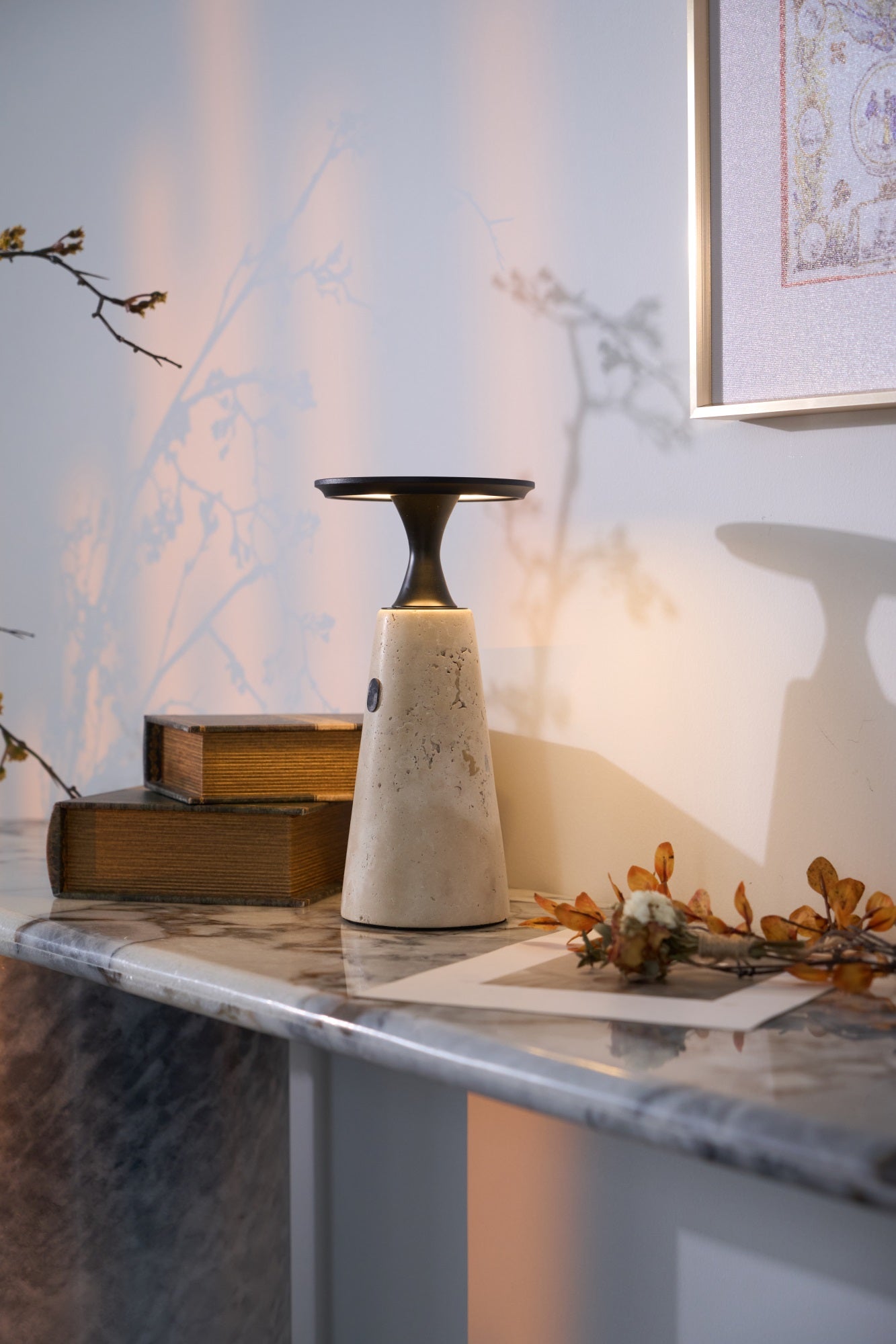 Terchas Rechargeable Natural Stone Table Lamp
