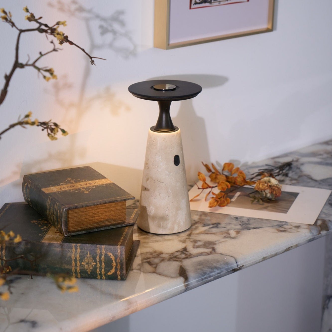 Terchas Rechargeable Natural Stone Table Lamp