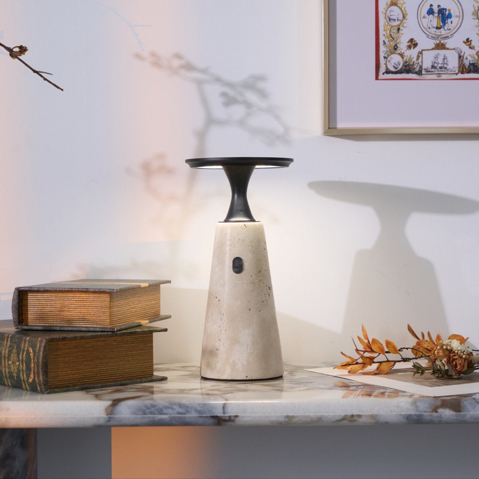 Terchas Rechargeable Natural Stone Table Lamp