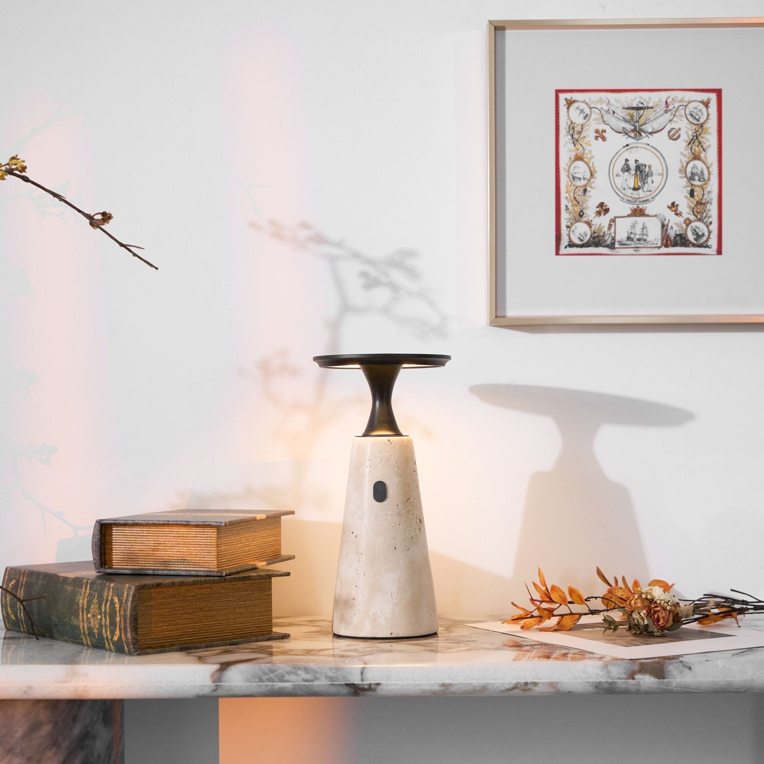 Terchas Rechargeable Natural Stone Table Lamp