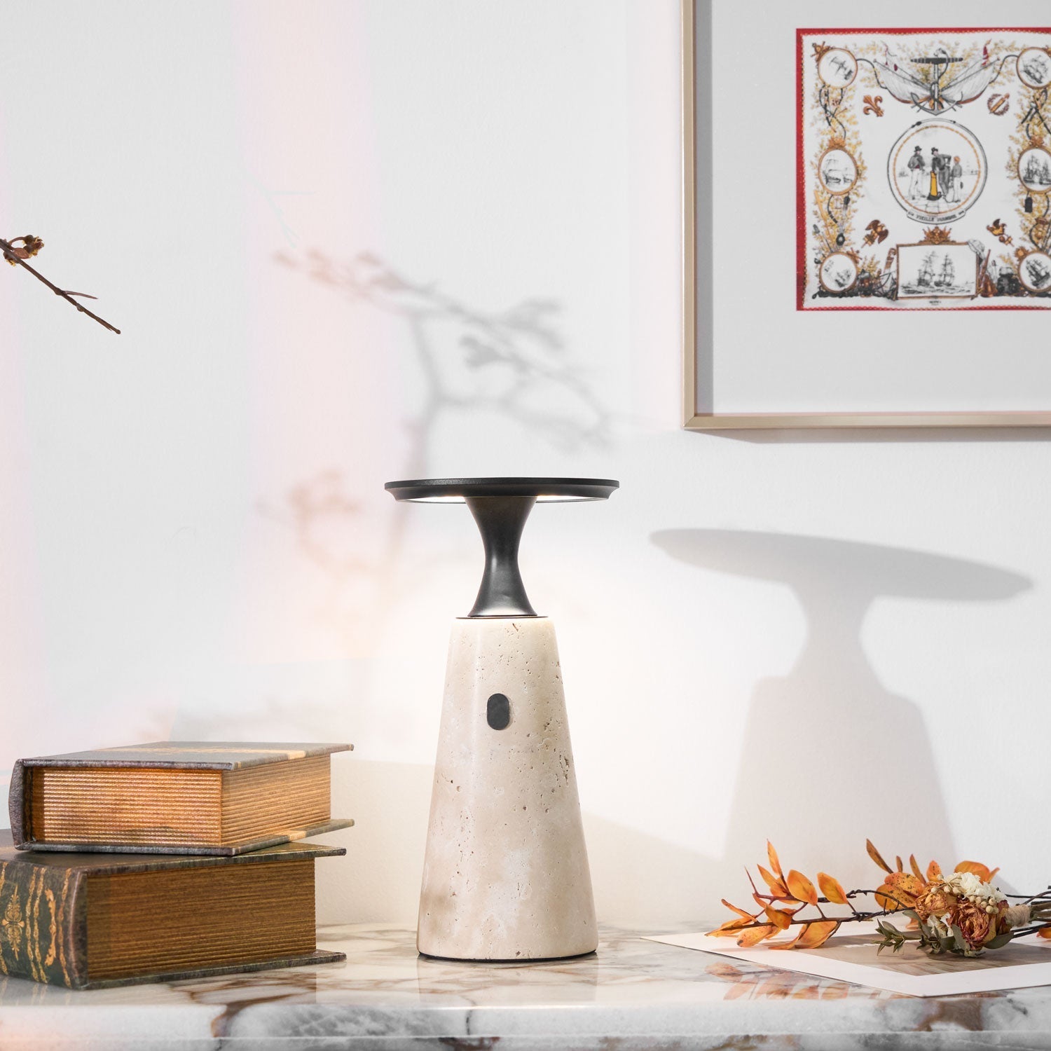 Terchas Rechargeable Natural Stone Table Lamp