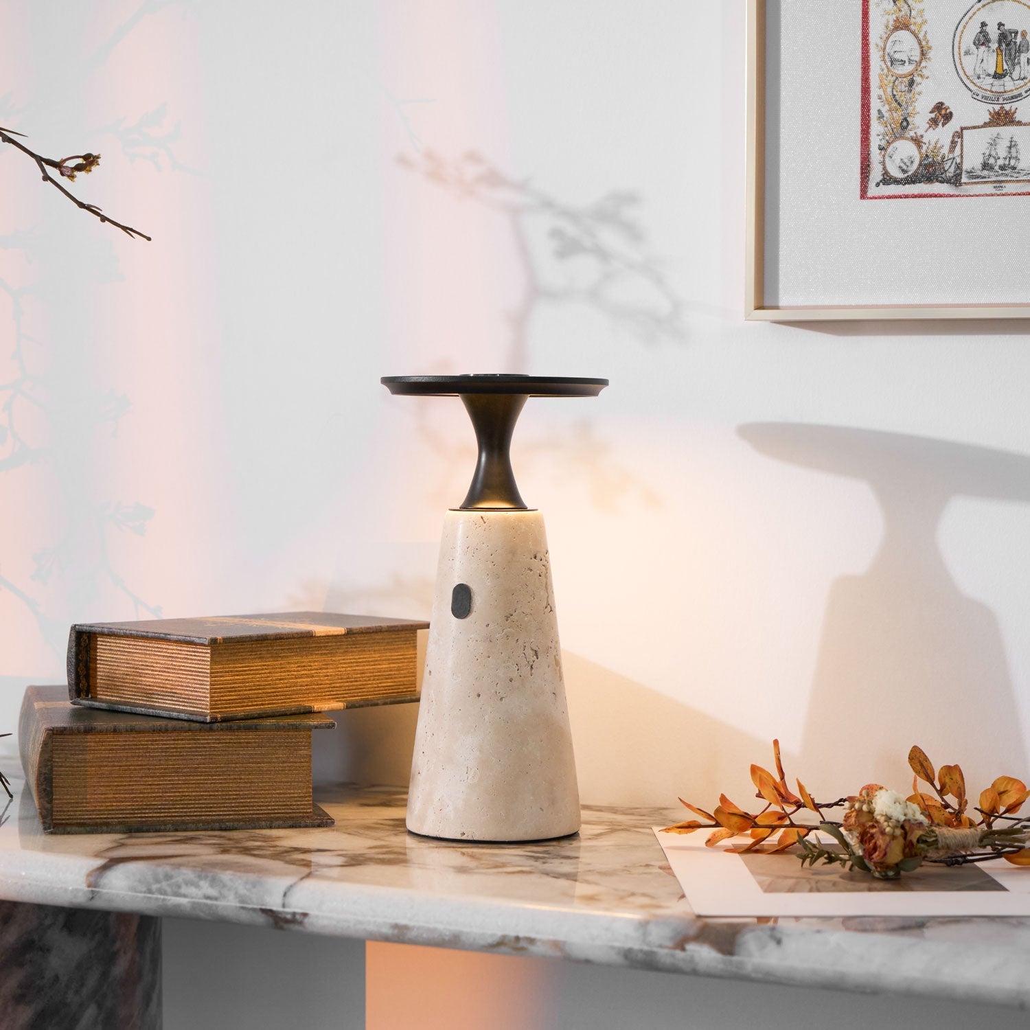 Terchas Rechargeable Natural Stone Table Lamp