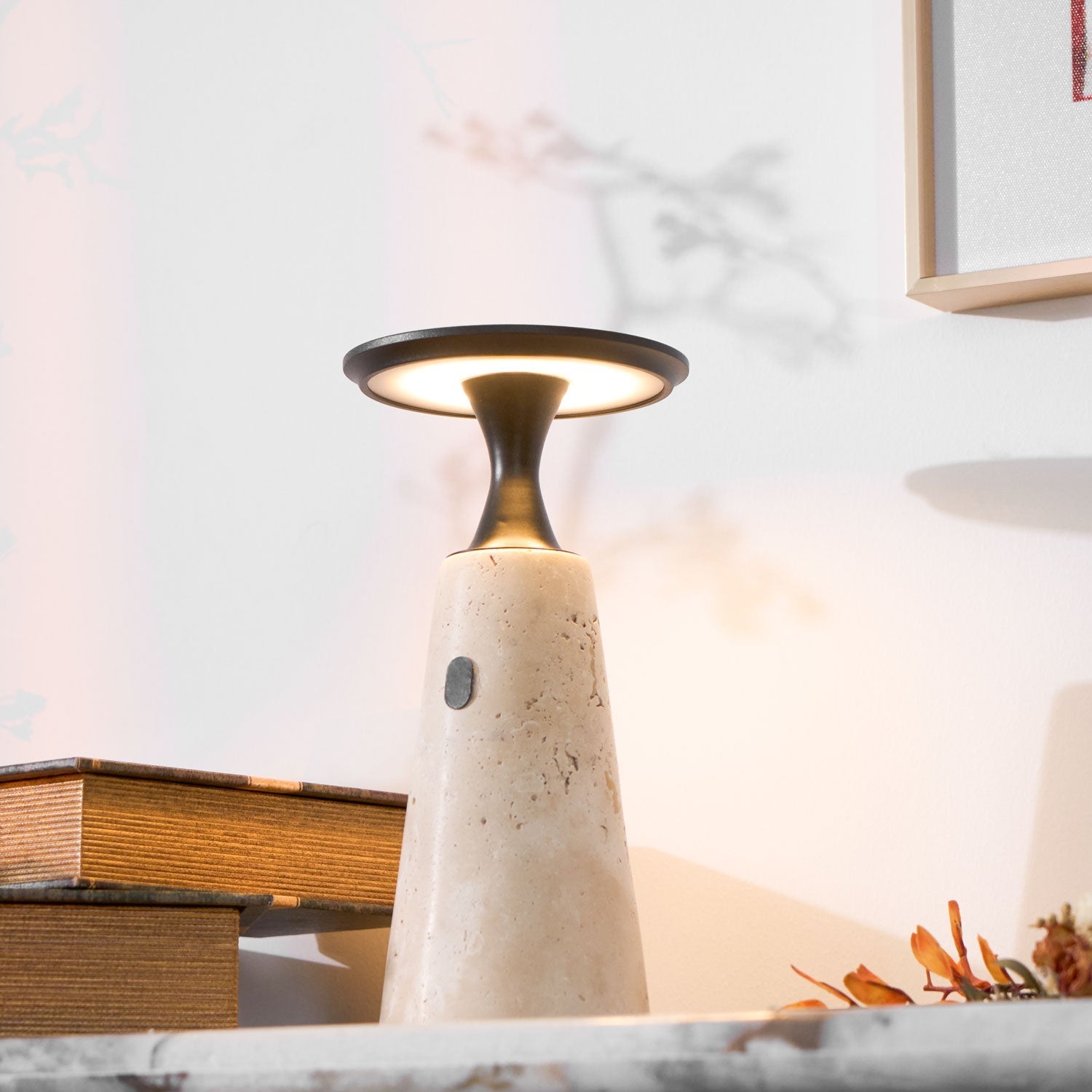 Terchas Rechargeable Natural Stone Table Lamp