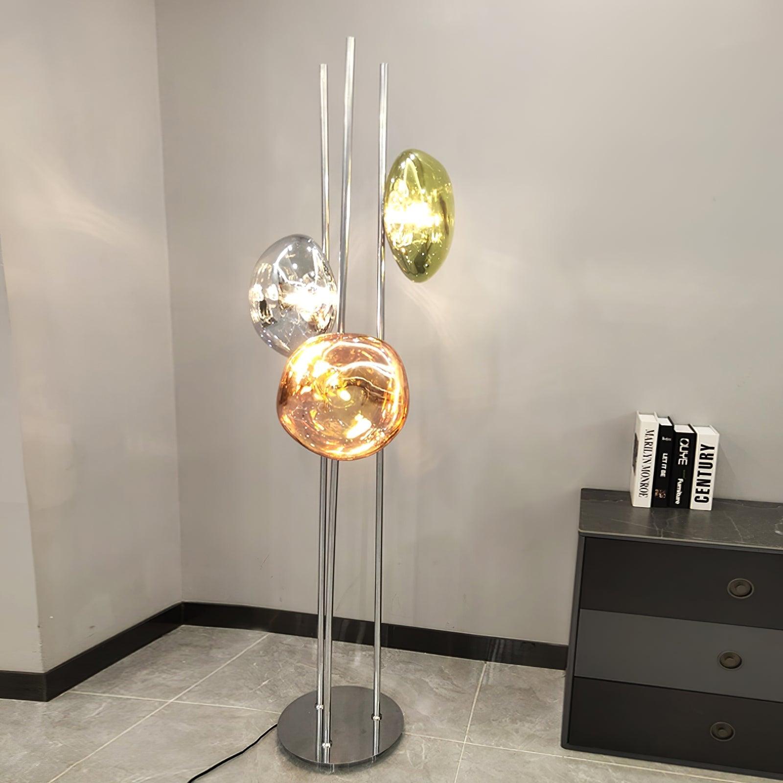 Triple Syrlion Orb Floor Lamp