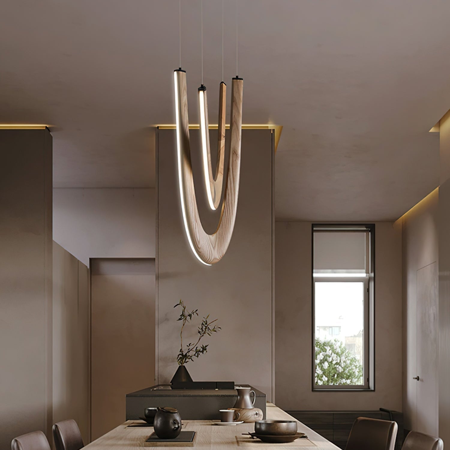 Layn U Shape Wooden Pendant Light