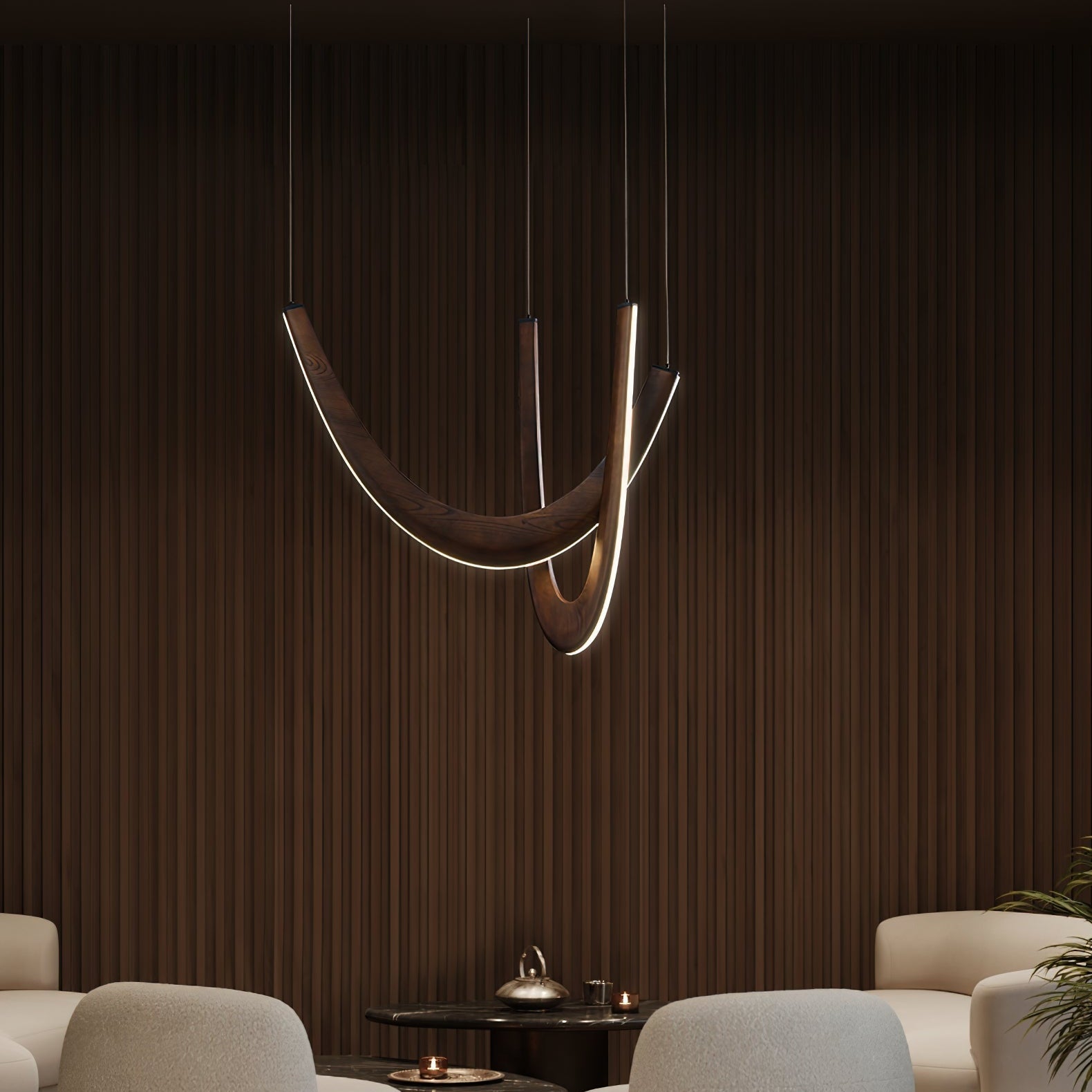 Layn U Shape Wooden Pendant Light