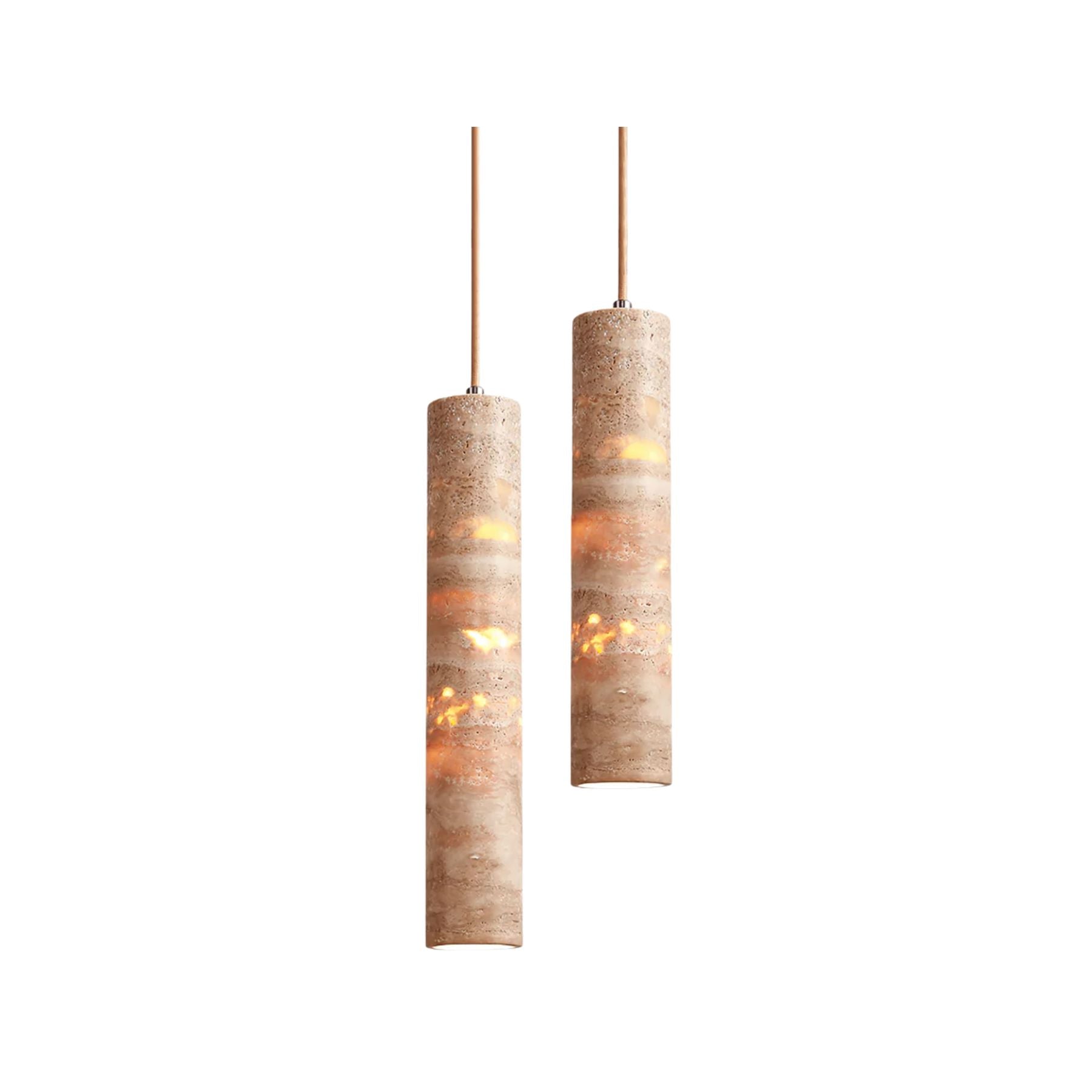 Cylinder Shape Natural Stone Pendant Light