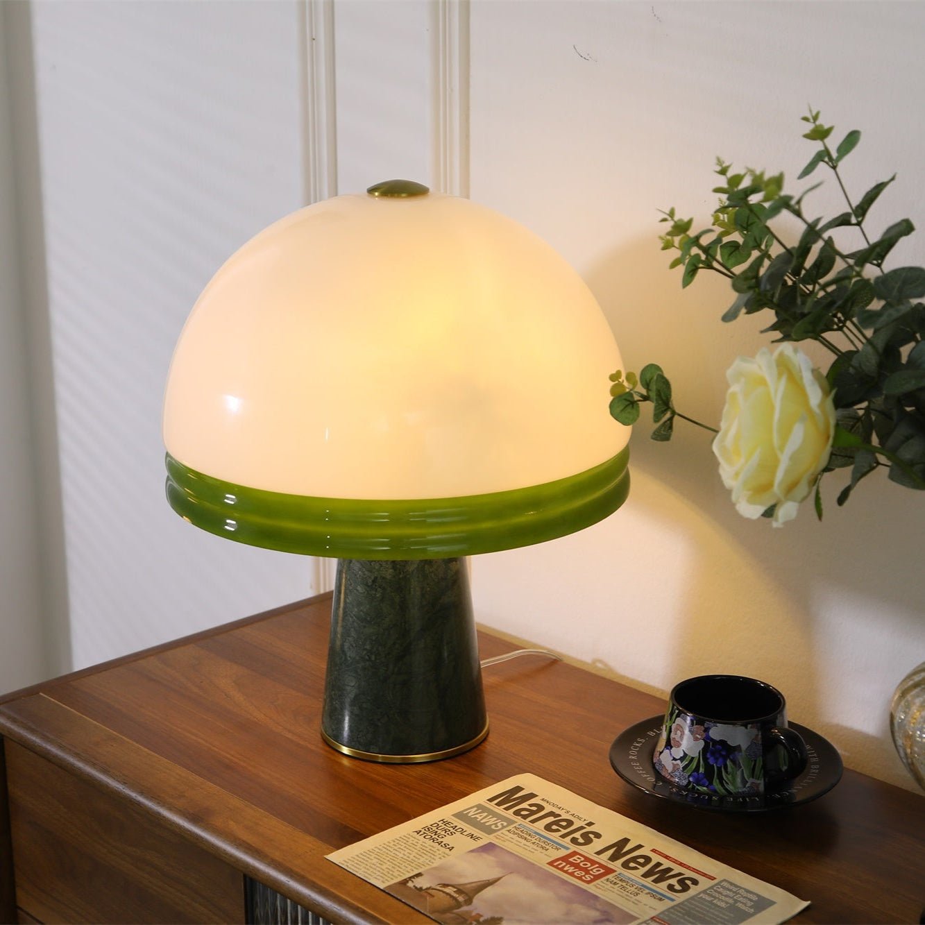 Velura Wide Marble Table Lamp