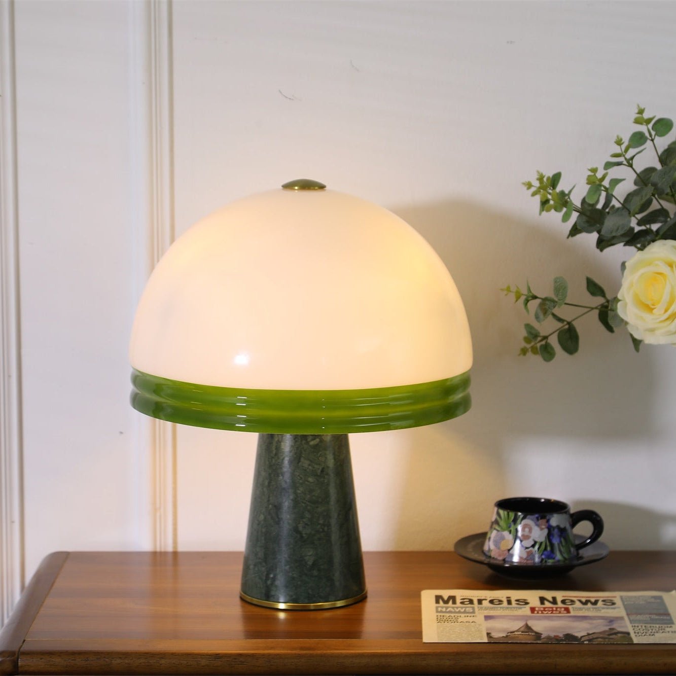 Velura Wide Marble Table Lamp