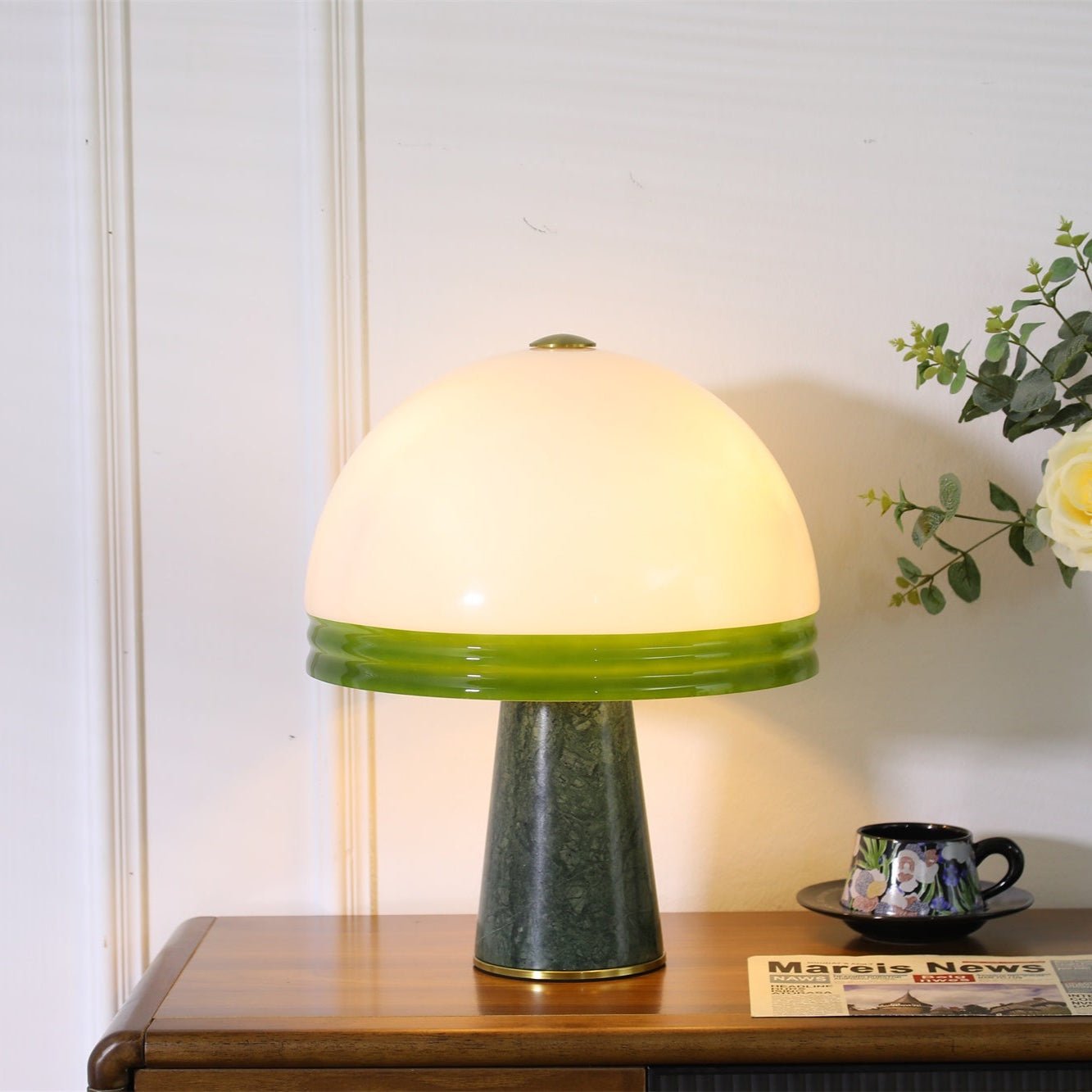 Velura Wide Marble Table Lamp
