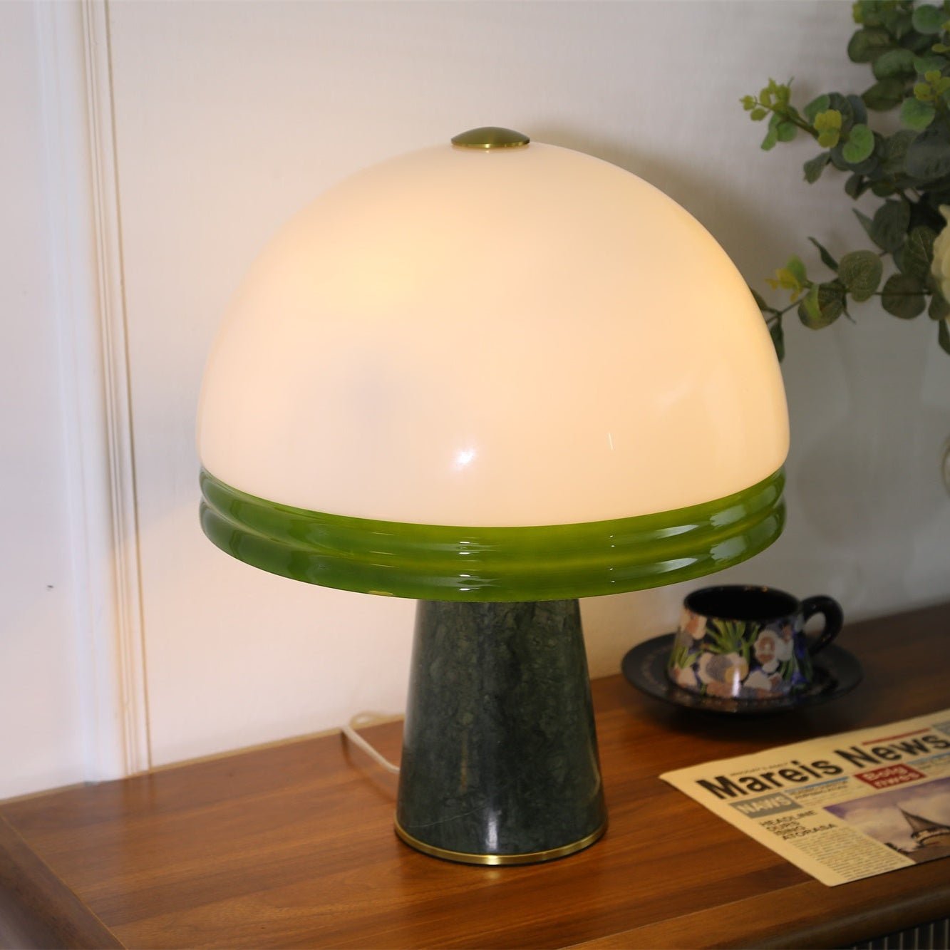 Velura Wide Marble Table Lamp