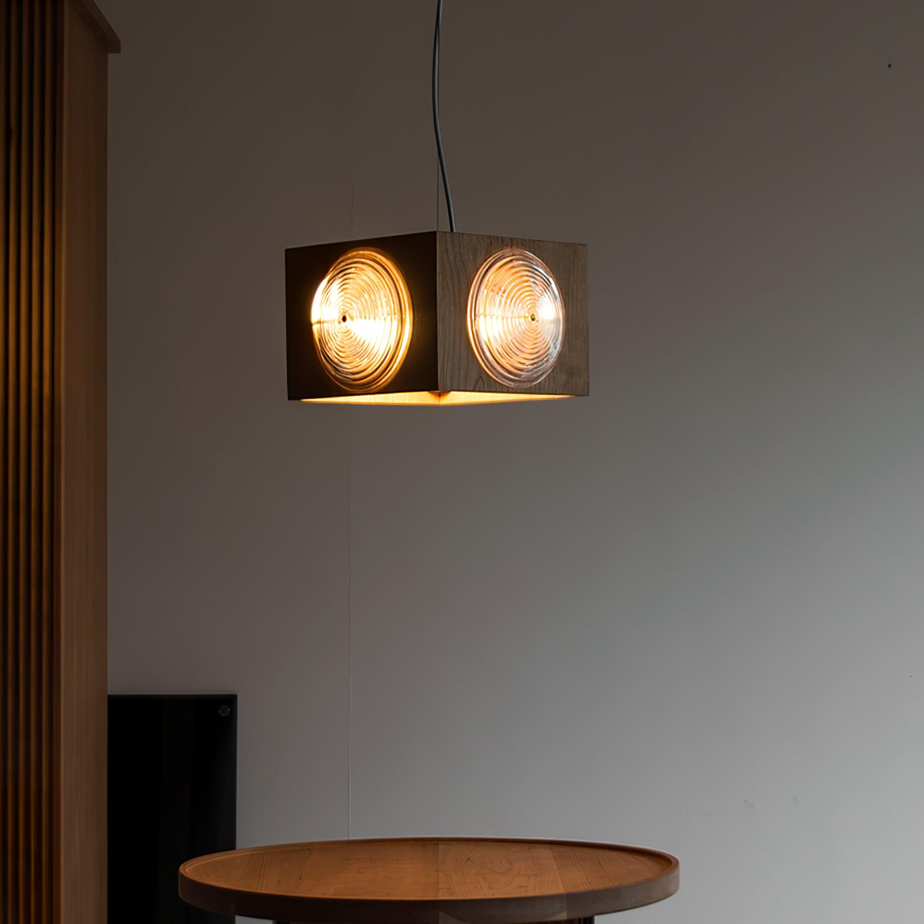 Wooden Vintage Camera Pendant Light