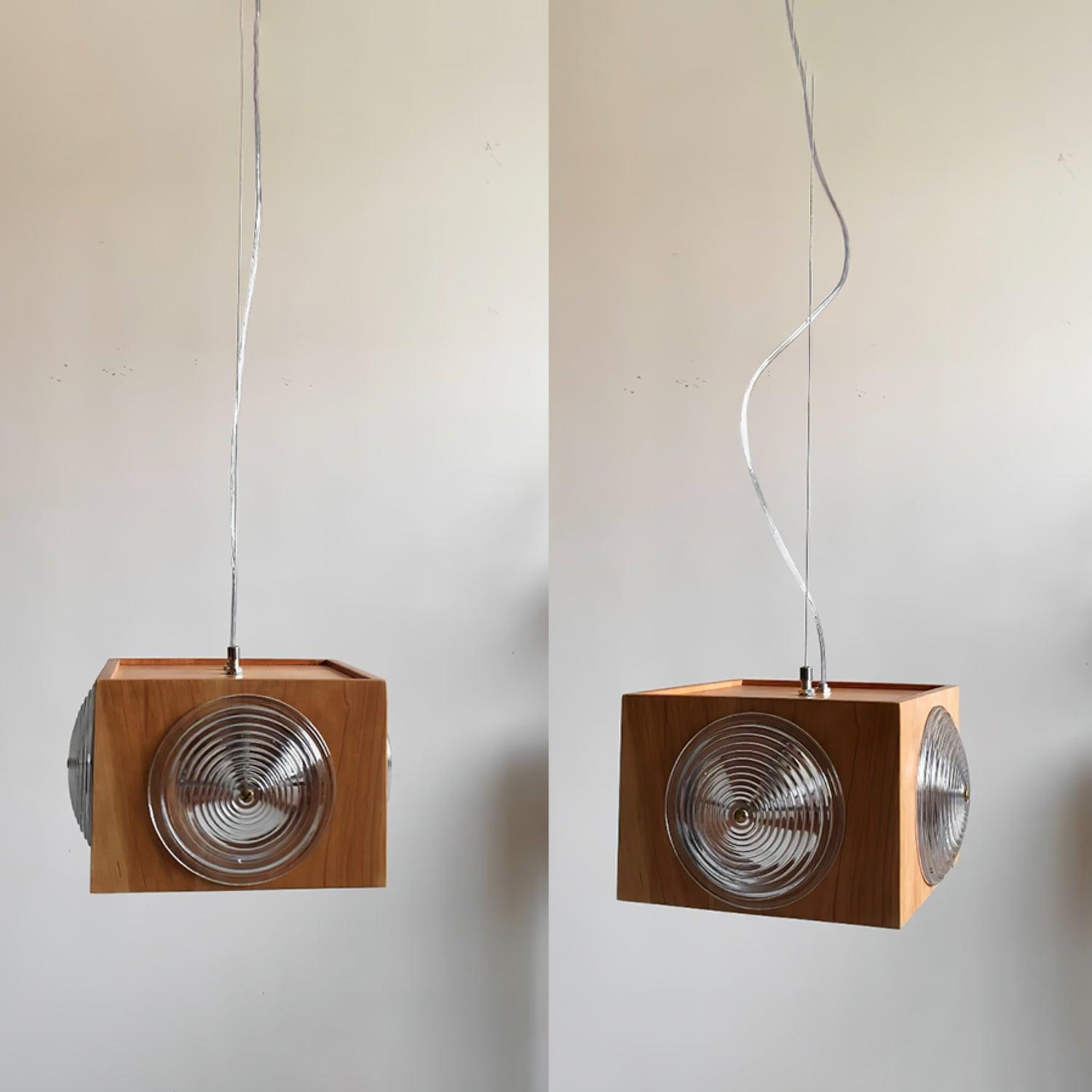 Wooden Vintage Camera Pendant Light