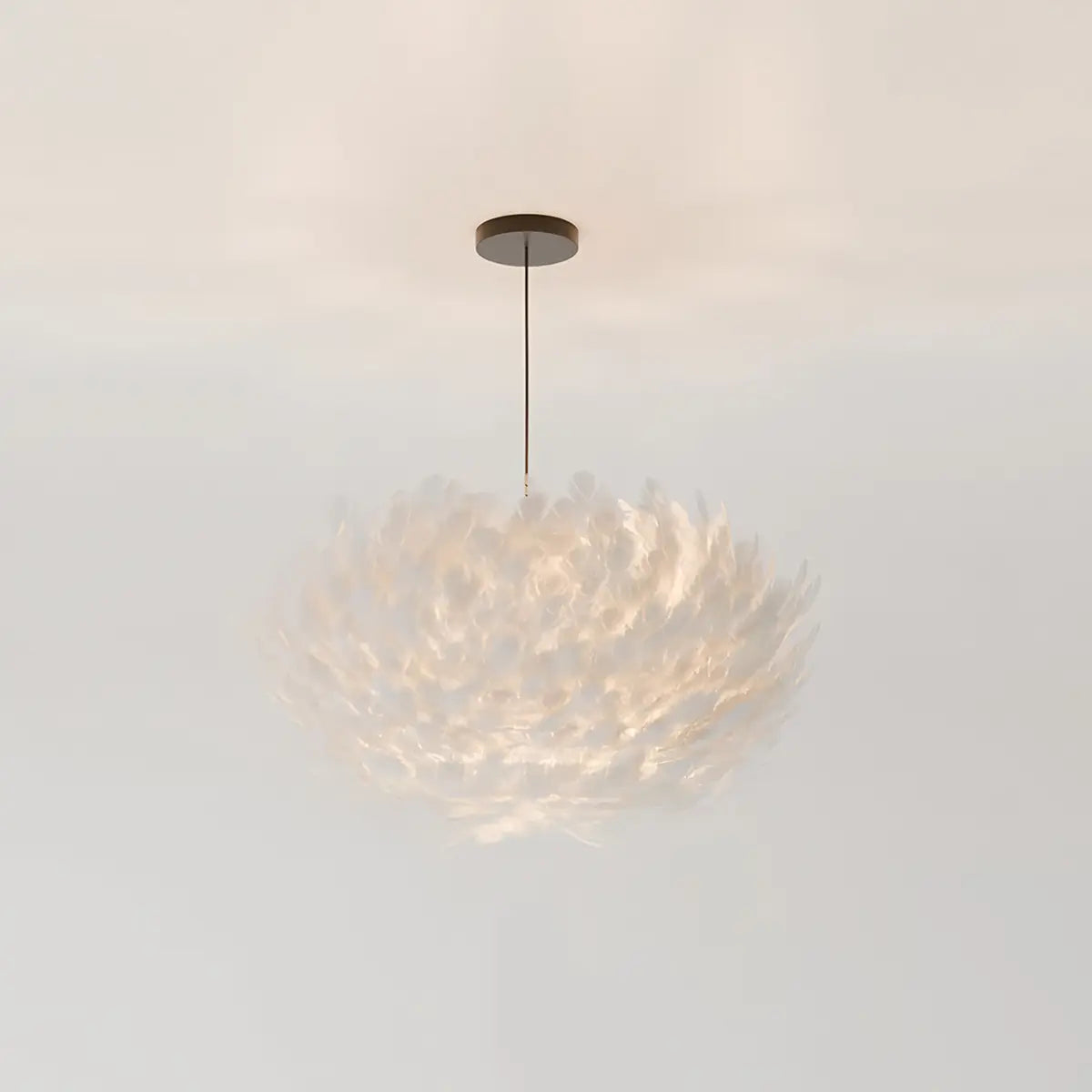 Zela Feather Design Pendant Light