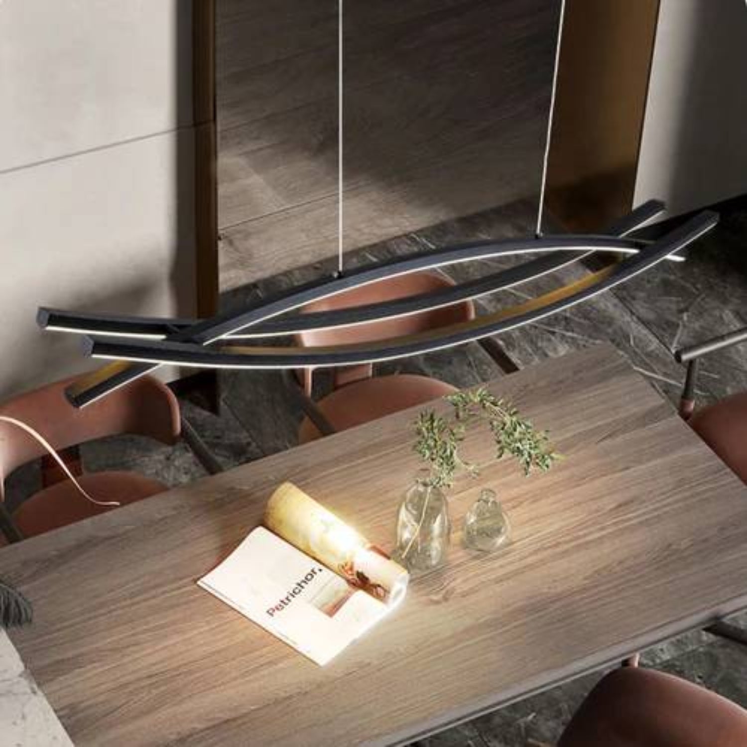 Meco Triple Wave Pendant Light