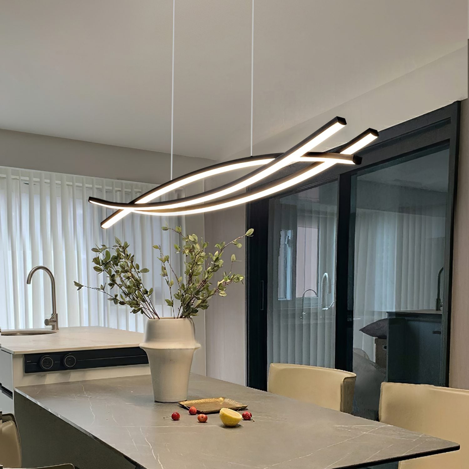 Meco Triple Wave Pendant Light
