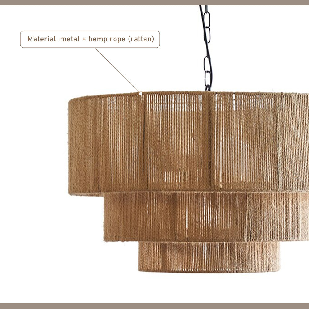 Taverno Hemp Rope Boho Pendant Light