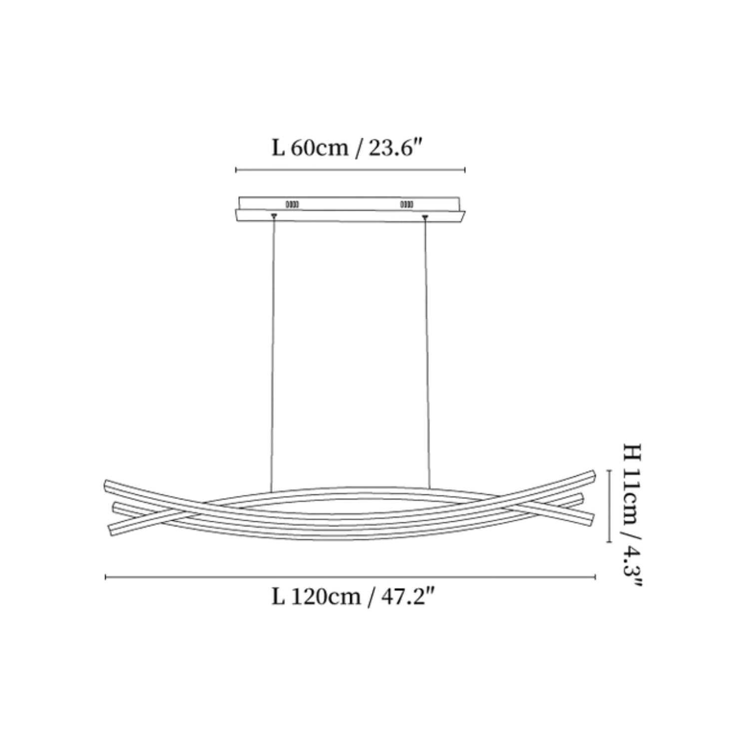Meco Triple Wave Pendant Light