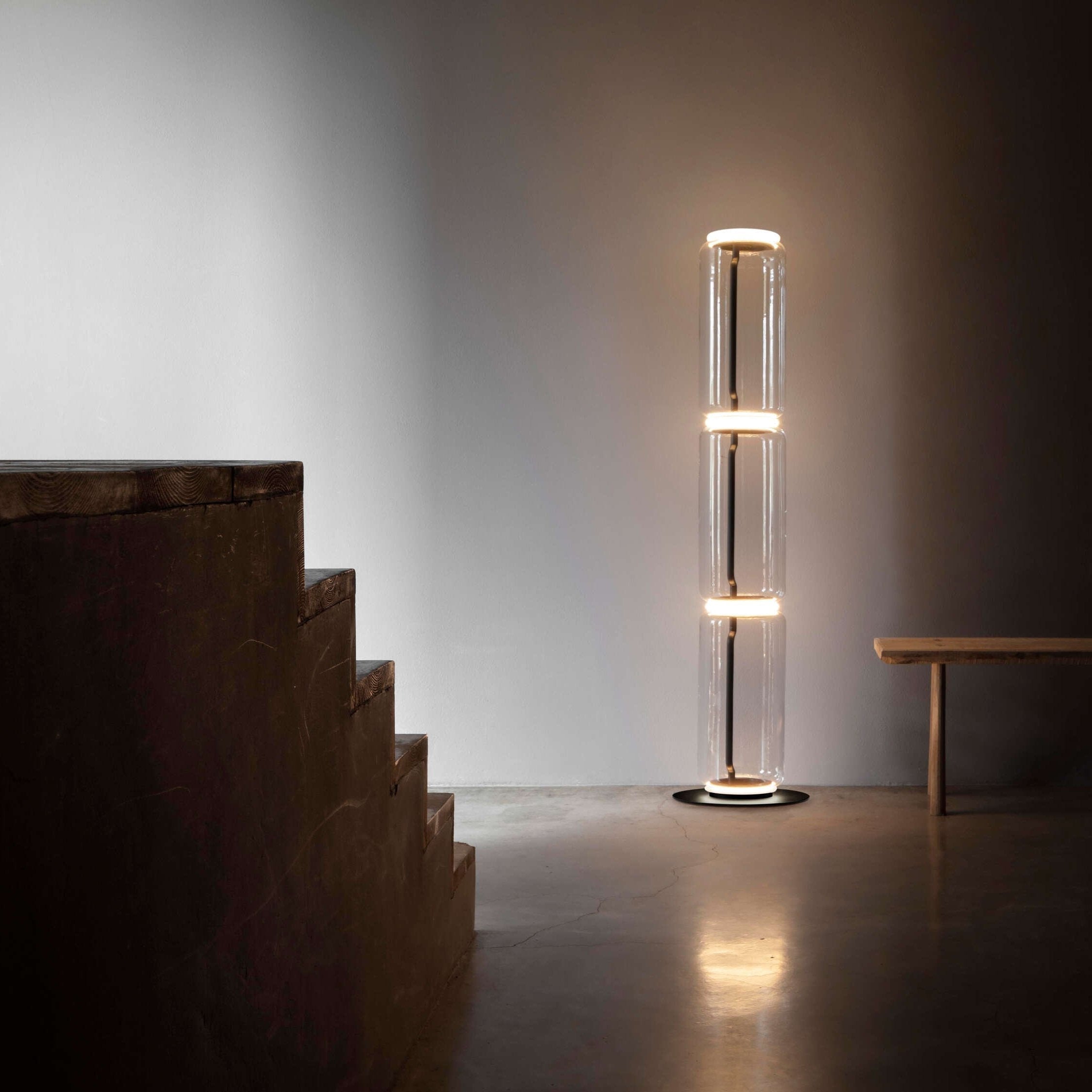 Teyylino Cylindrical Glass Floor Lamp