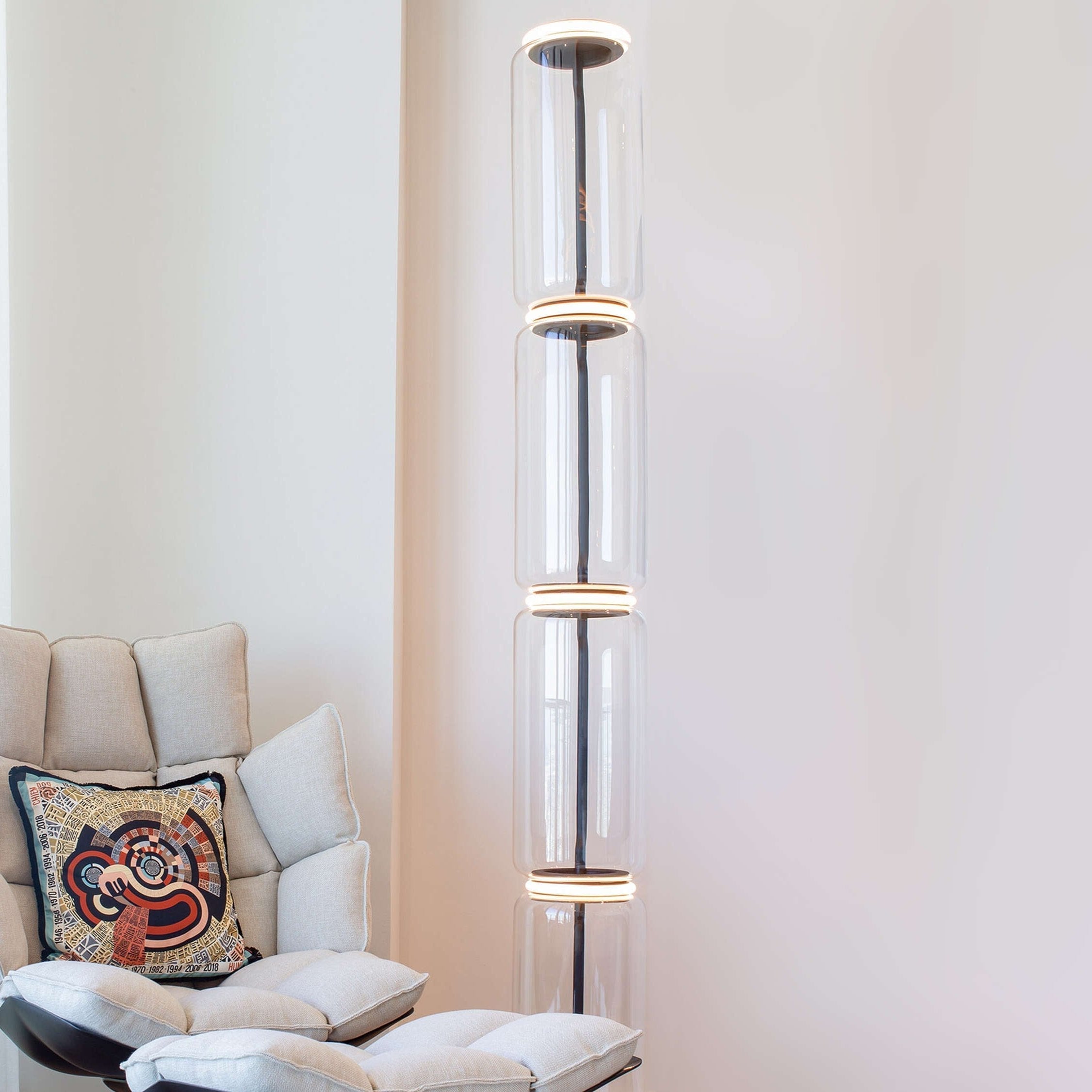 Teyylino Cylindrical Glass Floor Lamp